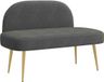 vidaXL - Banc rembourré avec dossier - Gris foncé - 110 x 60 x 76 cm