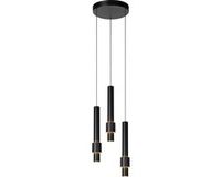 Lucide MARGARY - Hanglamp - Ø 28 cm - LED Dimbaar - 3x4W 2700K - Zwart