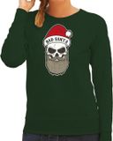 Bellatio Decorations Bad Santa foute Kersttrui - sweater - groen - voor dames - L