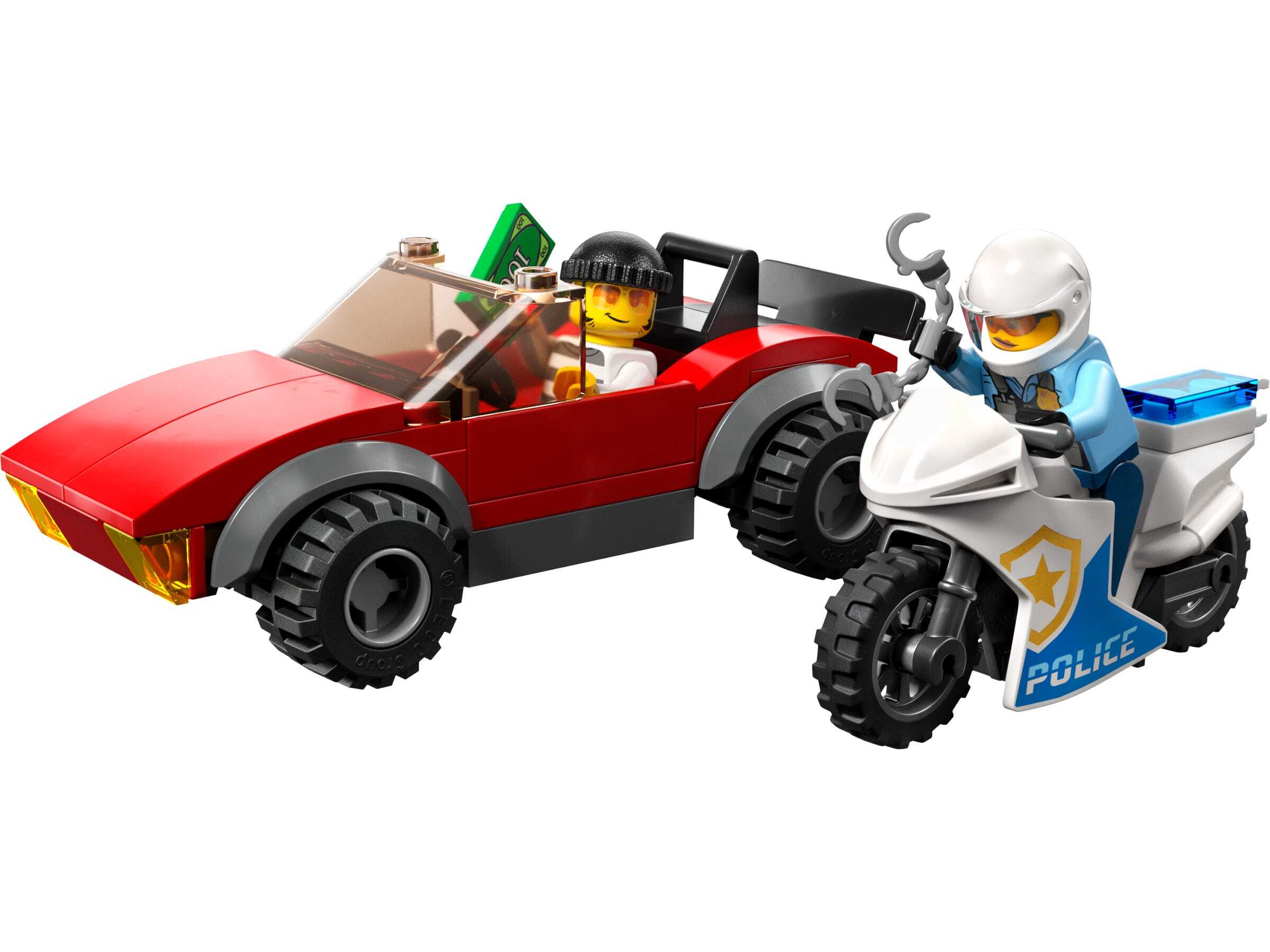 lego Achtervolging auto op politiemotor