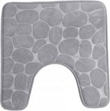 Urban Living Badkamerkleedje - WC Badmat Tapijt - Memory Foam - Steengrijs - 49x49 cm