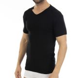 Lacotex Maillot de corps à manches courtes et col en V