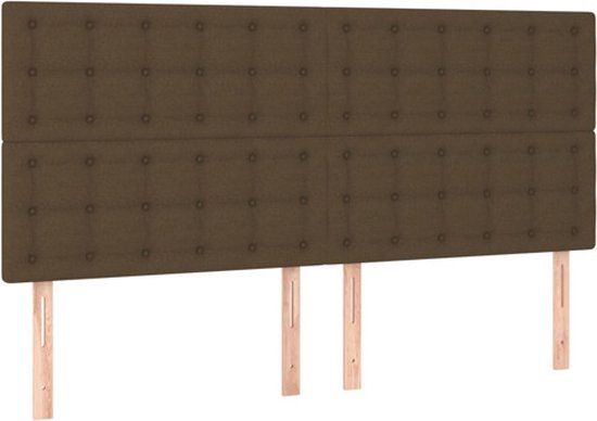 vidaXL Hoofdbord - donkerbruin - 200x5x118/128 cm - stof