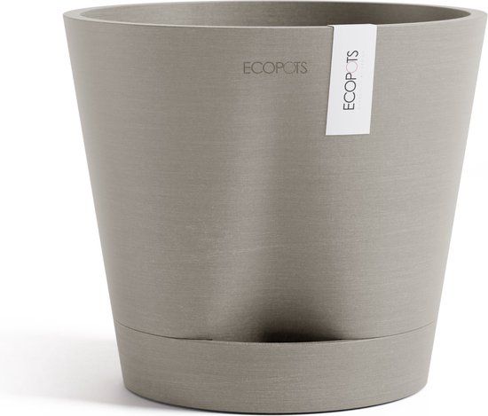 Ecopots Venice 2 20 - Taupe - Ø20,1 x H17,7 cm - Ronde bloempot met waterreservoir