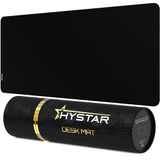 Hystar® Uitgebreide gamingmuismat | XXL 36" x 16" | 5mm dik, waterdicht oppervlak, gladde polyesterstof en natuurlijke rubberen basis | Klassiek zwart