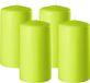 Enlightening Candles Bougie cylindrique/bougie pilier - 4x - vert citron - D6 x H10 cm - 36 heures de combustion
