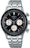 Seiko SSB479P1 Heren Polshorloge Analoog Quartz Staal Zilverkleurig Zwart