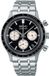 Seiko SSB479P1 Heren Polshorloge Analoog Quartz Staal Zilverkleurig Zwart