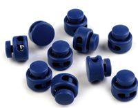 cyclingcolors 5 x eindstuk, koordstopper, 13 x 15 mm, ronde kleding van kunststof, stopperkoord, verstelbare sluiting, elastisch koord, schoenen, rugzakken, tent, camping, blauw