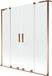 Mexen Velar L Duo paroi de douche 2 pièces coulissant 150 x 150 cm, transparent, or rose - 896-150-003-02-60