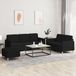 Maison Exclusive ensemble de canapé 3 pièces avec coussins, noir, tissu
