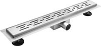 BES LED Douchegoot met Rooster - Leoni Trun - 70cm - Vloerflens - RVS - Chroom