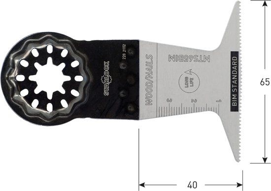 Rotec MTS65 BIM hout/metaal Starlock invalzaagblad 65x50 (5 st.)