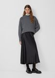s.Oliver - Vrouwen - Lichtgewicht midirok met elastische tailleband - Zwart - Polyester - Maat 44