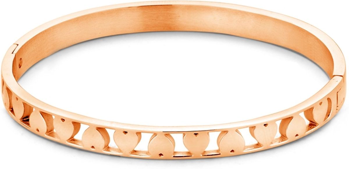 CO88 Collection 8CB-90095 - Stalen bangle met hartjes - rosÃ©goudkleurig