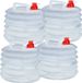 Merkloos / Sans marque Relaxdays Opvouwbare Jerrycan Set van 4 - 10 L Watercontainer - BPA-vrij - Transparant-Rood
