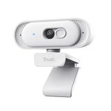 Trust Ovala Webcam 2K QHD, Microfoon Ruisonderdrukking, Privacy Cover, Wit | Vaste Focus 30 FPS, 75° Gezichtsveld, Web Camera USB-C/USB-A, Web Cam PC Computer Laptop Windows Mac Teams Zoom