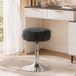 VASAGLE Tabouret de maquillage, réglable en hauteur, pivotant à 360 degrés | Tabouret de coiffeuse en cuir PU, coussin épais, pour chambre à coucher, noir d'encre, collection ISLAND LJB120B01