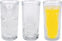 Excellent Houseware Drinkglazen Palm Springs - 3x - helder transparant - glas - 380 ml