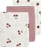 Meyco Hydrofiele Washandjes - 3 Stuks - 20 x 17 cm - Girly Garden - Rood