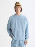 Scotch & Soda 3 Crosses Garment-dyed Sweatshirt Faded Denim Blauw Maat S