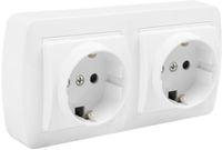 Witte 2P+T Schuko-doos voor wandmontage