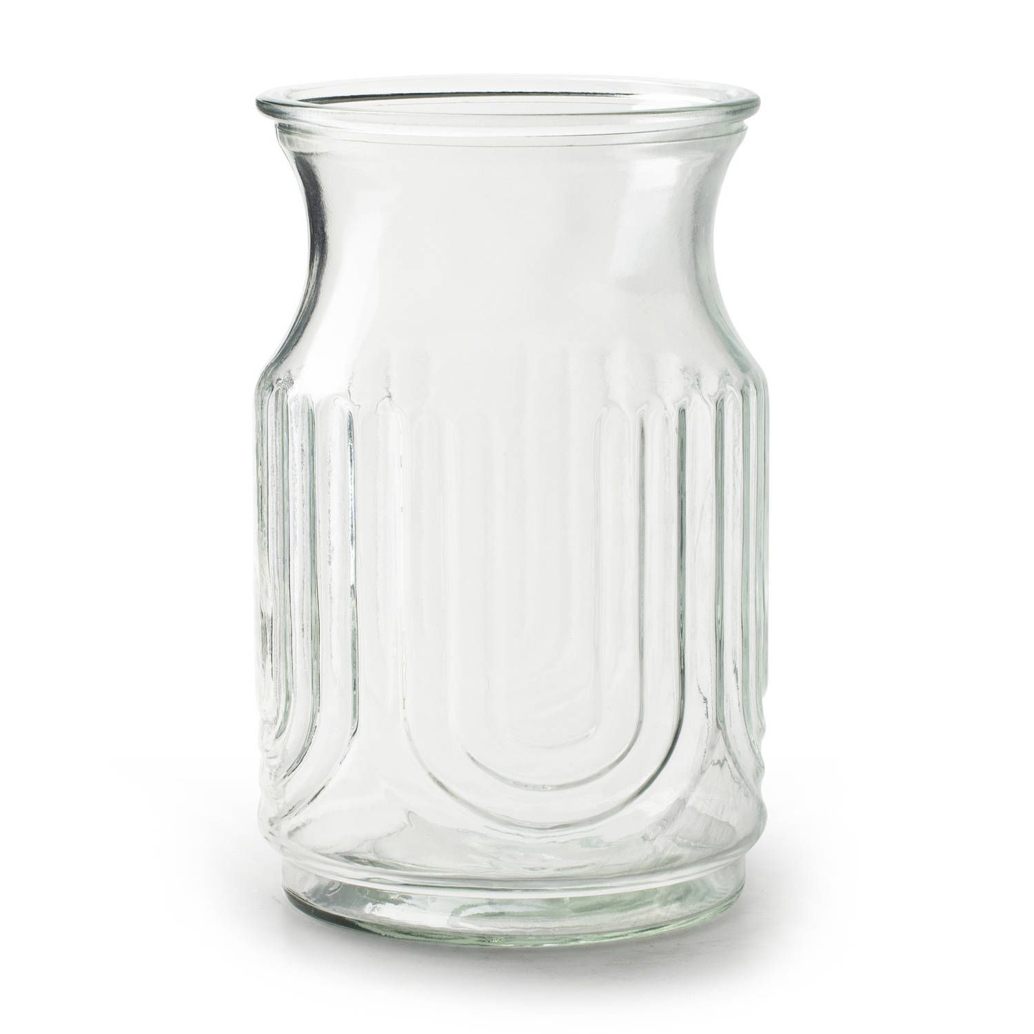Jodeco Bloemenvaas - helder/transparant glas - H20 x D12.5 cm