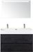 BES LED Maxx XL Badmeubelset 100 cm - Black Oak - Wastafel Kube 2 Kraangaten met Sence Spiegel