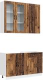 vidaXL Keukenblok KALMAR 4 st Oud hout Bewerkt hout