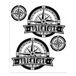 4R Quattroer.it 32118 stickers voor topcase motorfiets windrose 20 x 24 cm
