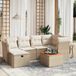 Maison Exclusive - Ensemble de meubles de jardin 7 pièces avec canapé et coussins, beige, en polyrotin
