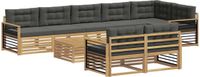 vidaXL Hoek loungeset 8 zitplekken wit en antracietkleurig Polyester