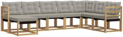 vidaXL Hoek loungeset 8 zitplaatsen Wit en lichtgrijs Acacia hout