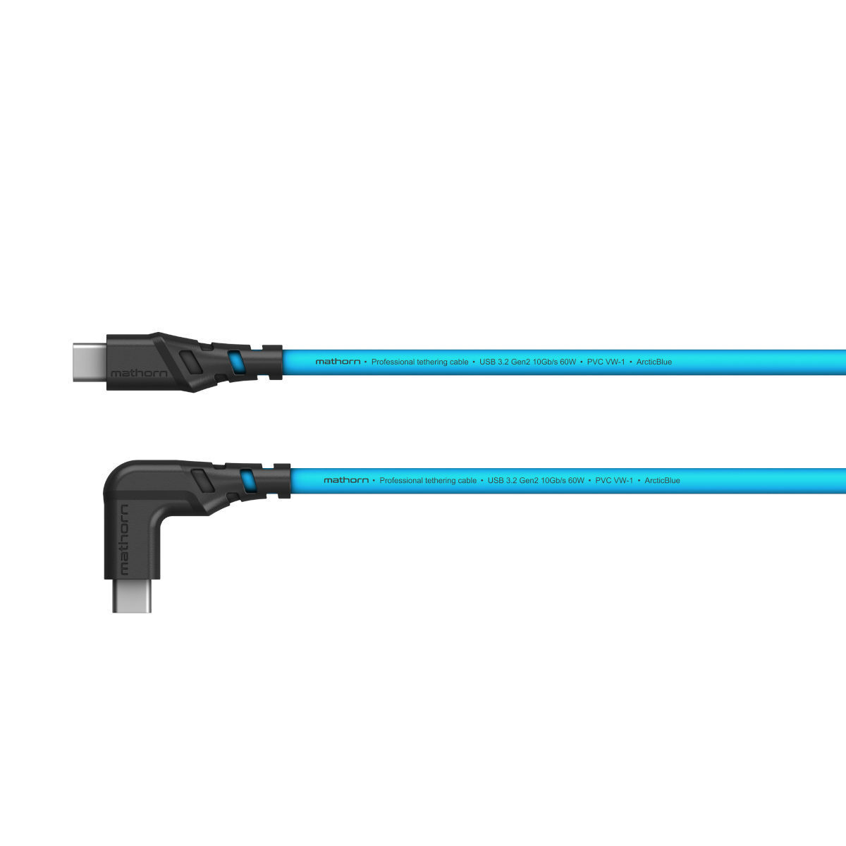 Mathorn Mathorn Tethering kabel USB-C naar USB-C Right angle Arctic Blauw 2m