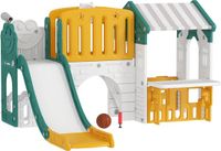 AIYAPLAY Kids Slide Kunststof 189L x 180B x 111H cm Geel+Groen