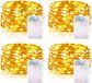 oCreon Lichtsnoer met timer - Set van 4 - 5 m - 50 leds - Micro-draad - Binnenverlichting - Buitenverlichting - Slaapkamer