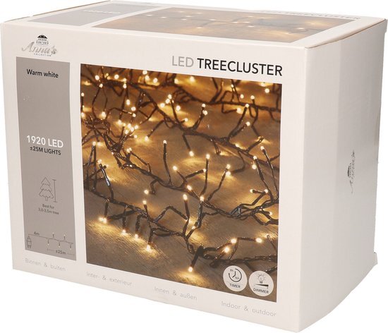 Anna's Collection Kerstverlichting - 1920 lampjes - warm wit - dimmer en timer - 25 mtr