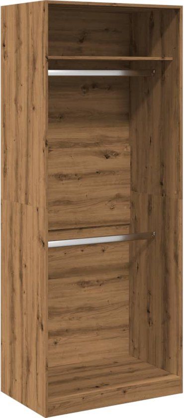 vidaXL Kledingkast 80x50x200 cm bewerkt hout artisanaal eikenkleur