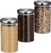 Merkloos Relaxdays voorraadpotten set van 3, glazen pot, snoeppotten, 1 L, doorzichtig