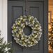 Couronne de Noël givrée - D45 cm - avec éclairage - avec porte-cintre Welcome - 35 cm