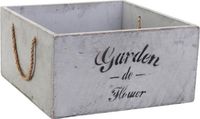 Grand pot de fleurs vintage en bois avec supports pour fleurs et herbes aromatiques