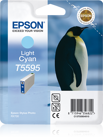 Epson Penguin inktpatroon Light Cyan T5595 single pack / Lichtyaan