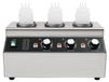 Professionele sauswarmer - Elektrische kaas- en sausdispenser - 300 W - 3 flessen van 680 ml - Instelbare temperatuur van 30–85 °C - Tafelapparaat van roestvrij staal - Zilver