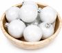 Decoris Boules de Noël - 12 pièces - blanc hiver - verre - 8 cm