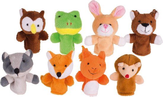 Goki Vingerpopjes Bosdieren - 8 stuks