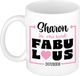 Bellatio Decorations Naam mok Sharon - wit - Fabulous - keramiek - 300 ml