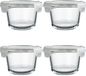 Boîte de conservation ronde en verre sans marque - Hermétique - Adapté au micro-ondes, au congélateur et au lave-vaisselle - Pour repas - Blanc - 520 ml