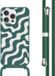 iMoshion iPhone 15 Pro Hoesje met Koord - Siliconen Back Cover - Petrol Green Groovy