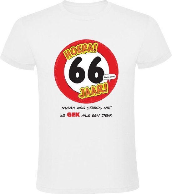 Sol's Heren T-shirt - 66e Verjaardag - Grappig - Wit - 5XL