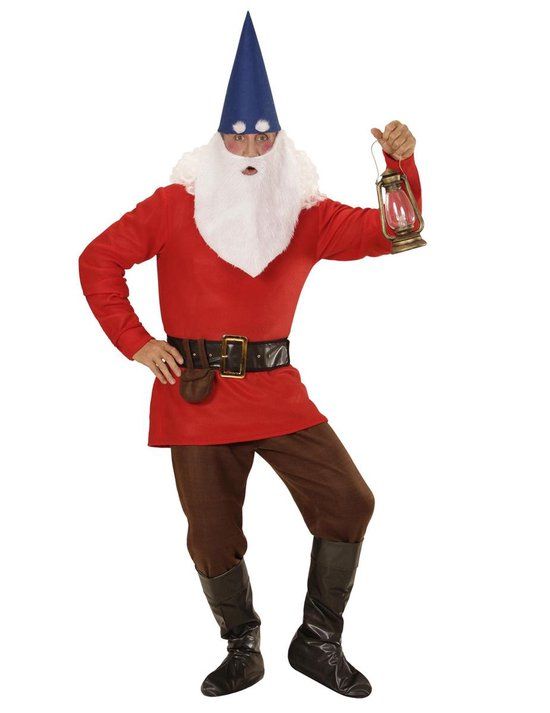 WIDMANN - Oranje kabouter kostuum voor volwassenen - L - Mannen - Rood - Polyester